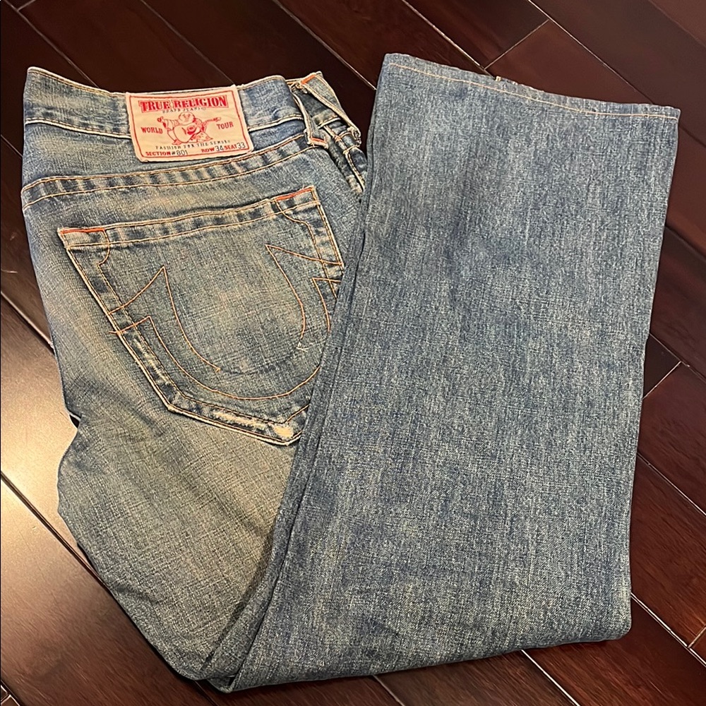 True religion men’s sz 34 washed ripped jeans - Picture 4 of 5